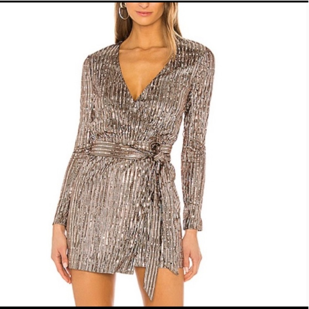 Lovers + Friends Sequin Wrap Dress.  Size XS.